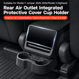 Tesvra Rear Air Vent Protector with Foldable Cup Holder for Tesla Model Y Juniper 2025-2026 & Model 3 Highland 2024-2026
