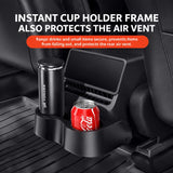 Tesvra Rear Air Vent Protector with Foldable Cup Holder for Tesla Model Y Juniper 2025-2026 & Model 3 Highland 2024-2026