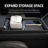 TESVRA Center Console Organizer & Protection Kit for Tesla Model 3 & Model Y | Storage Tray, Armrest Cover & Interior Accessories