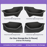 TESVRA 4PCS Full-Cover Waterproof Door Storage Box Set for Tesla Model Y & Model 3 Highland