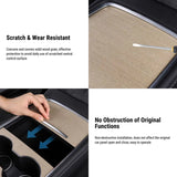 Wood Center Console Wrap for Model 3/Y | Open-Grain Match | Scratch Protection
