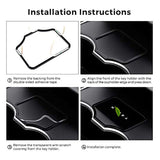 Acrylic Center Console Card Key Holder for Model 3/Y | Gloss Black | Anti-Slip