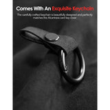 Alcantara Key Card Holder for Model 3/Y | Italian Material | Hook & Keychain | White Stitching