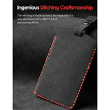 Alcantara Key Card Holder for Model 3/Y | Italian Material | Hook & Keychain | White Stitching