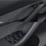Dry Carbon Fiber Window & Door Switch Covers for Model Y / Model 3（Left Hand Drive）