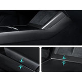 Real Dry Carbon Fiber Center Console Combo Side Panel & Charging Pad Overlay for Model 3 Highland & New Model Y