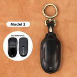 Handmade Leather Keychain for Tesla Model 3/Y
