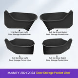 TESVRA 4PCS Full-Cover Waterproof Door Storage Box Set for Tesla Model Y & Model 3 Highland
