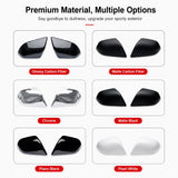 Carbon Fiber Mirror Caps for Model S / X | Sport Style | 2 Finishes | 4 Versions