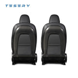 Real carbon fiber central control seat back (2 pcs) suitable for Tesla model 3 2017-2022 - Tesery Official Store