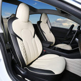 TESERY Seat Covers for Tesla Model 3 Highland / Model Y - Balck and off White