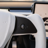 TESERY Yoke Plaid Steering Wheel for Tesla Model 3 / Y【White Leather】 - Tesery Official Store