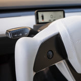 TESERY Yoke Plaid Steering Wheel for Tesla Model 3 / Y【White Leather】 - Tesery Official Store